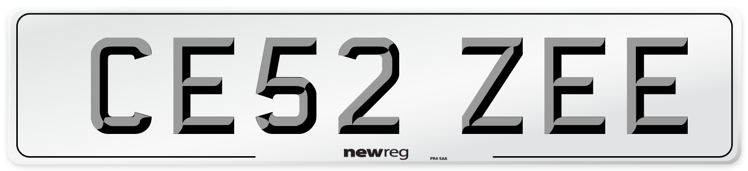 CE52 ZEE Number Plate from New Reg